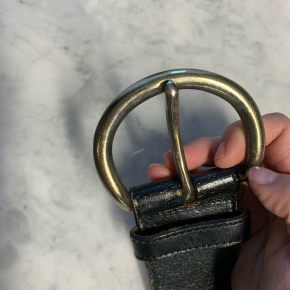 Mens Black Leather Belt With Coins From Around World Size Medium Leather Shop - Picture 6 of 11